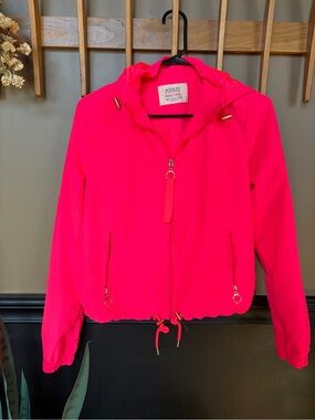 Ashley By 26 International Vibrant Pink Hooded Bomber Jacket Size Small